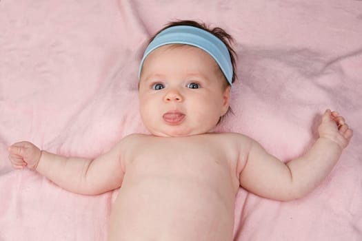 Adorable baby newborn with blue eyes