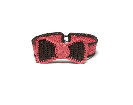 Homemade crocheted choker with bow tie