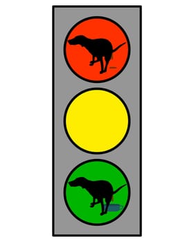 Traffic light dog unraveling