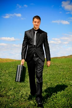 Walking businessman