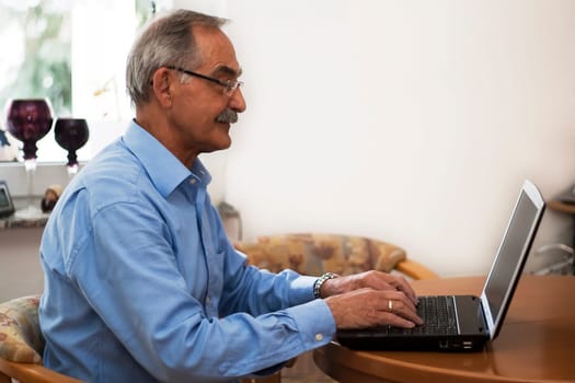 on the laptop