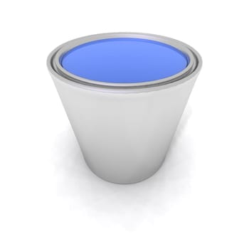 blue paint can