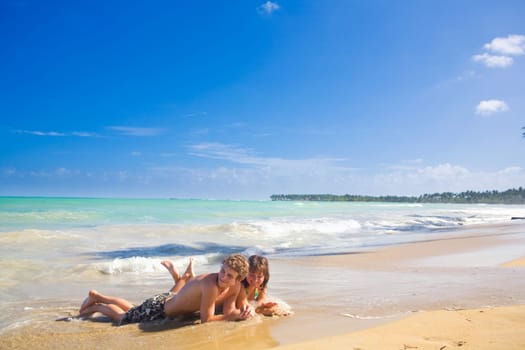 couple at the carribean beach