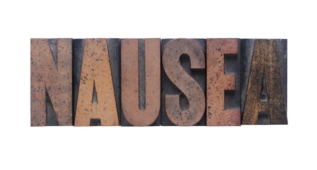 nausea in old ink-stained wood type