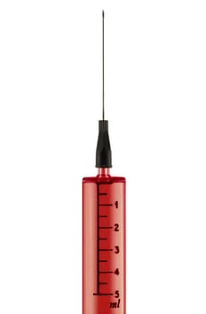 Syringe with blood