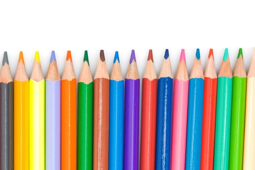 Many pencils of different colors
