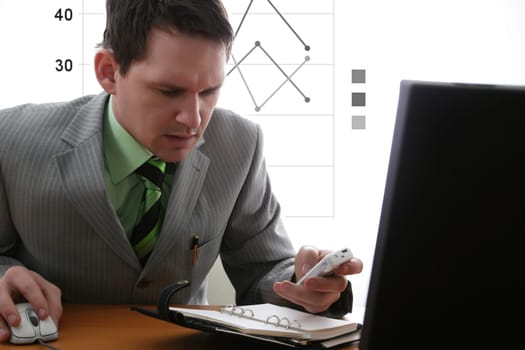 Businessman working in office