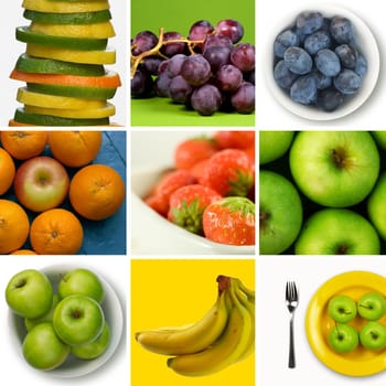 Beautiful fruits collage