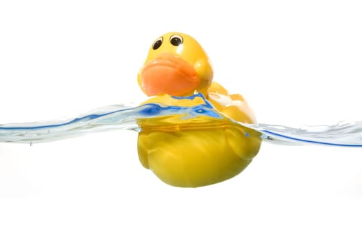 Classic Squeak Toy Rubber Ducky in water