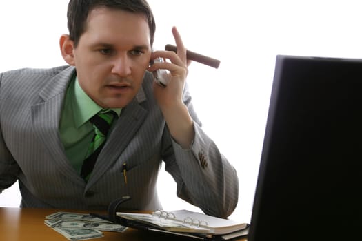 Businessman talking on the phone