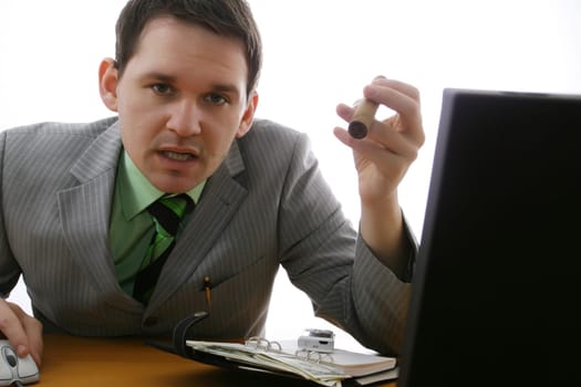 Boss speaks to customers