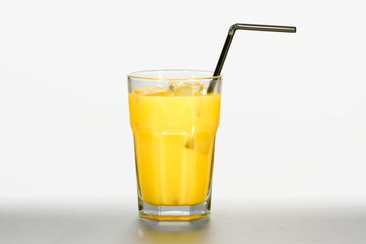 Orange juice with Drinking Straw