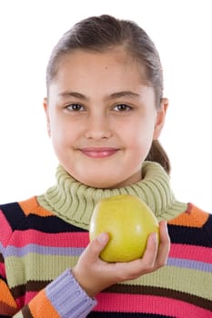 Cute girl with a apple