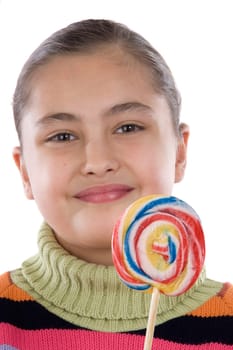 Adorable girl with a lollipop
