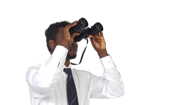 Man with binoculars