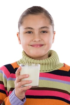 Cute girl with milk