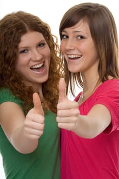 happy teenager with thumbs up