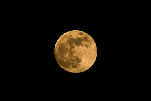 Moon in dark sky