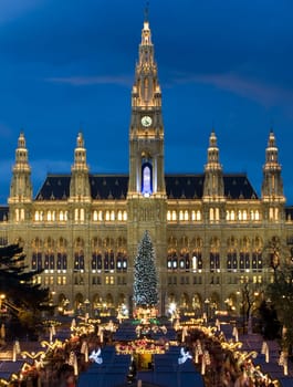 Christmas market in Vienna at the town hall