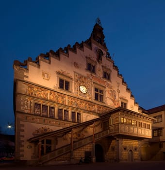 At night at Lindau Town Hall