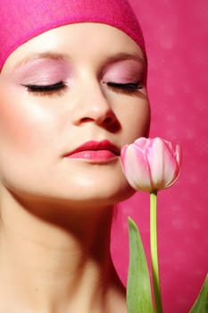 Woman with tulip