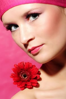 Woman with gerbera