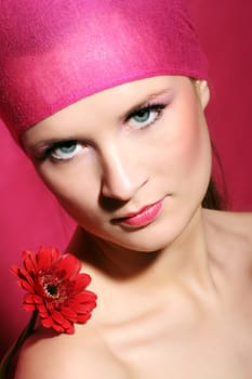 Woman with gerbera