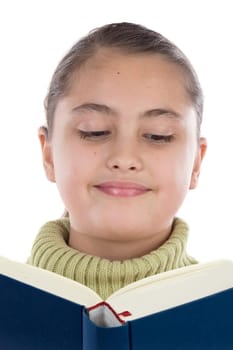 Adorable girl with reading a book