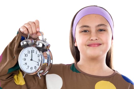 Little girl with clock
