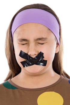 Girl with the mouth cover