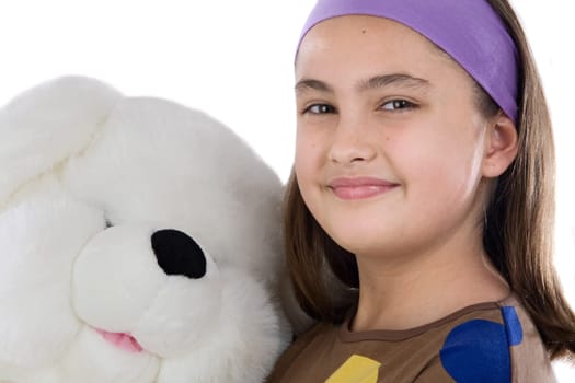 Little girl with her teddy bear