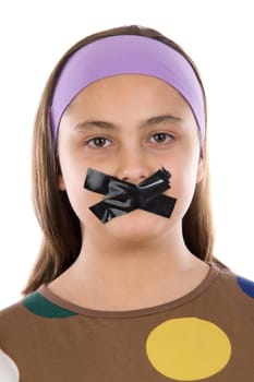 Girl with the mouth cover