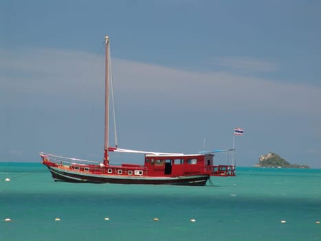 Sailboat on the beach of Koh Samui