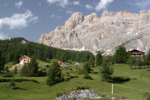 Mountain village in the Dolomites