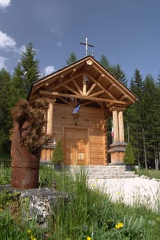 Small church in the Dolomites