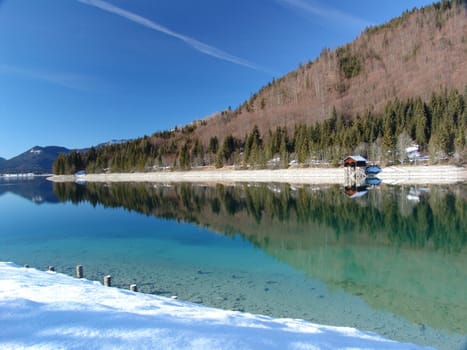 Winter picture of Lake Walchensee