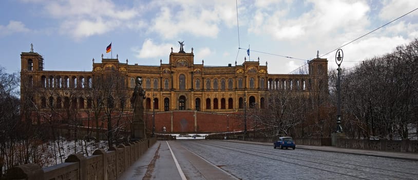 Munich's Maximilianeum in winter