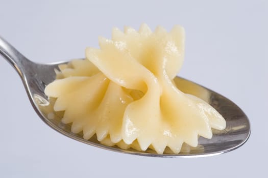 Farfalle on the spoon