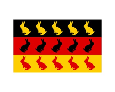 Germany flag with Easter bunnies