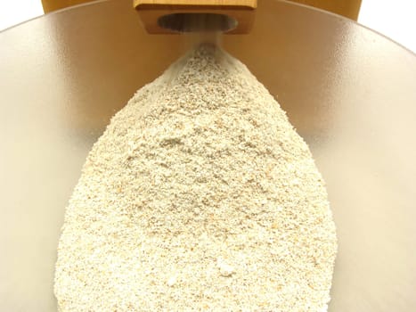Watching the work of a flour mill