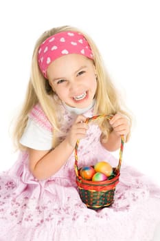Girl with easter eggs