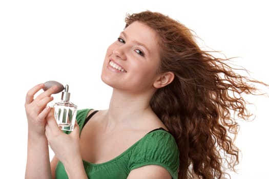redhead teen with perfume