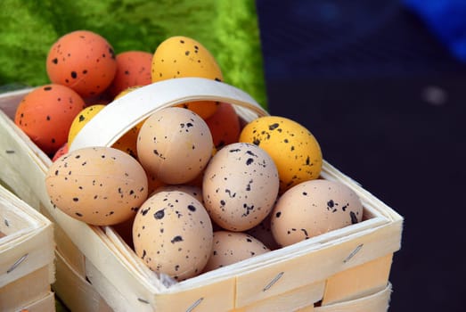 Easter eggs in basket