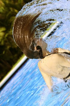 Bathing fun in the outdoor pool