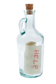 Message in a bottle with note help