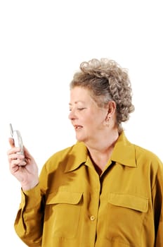 Senior woman on the cell phone.