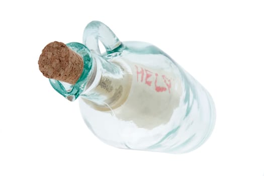 Message in a bottle with note help