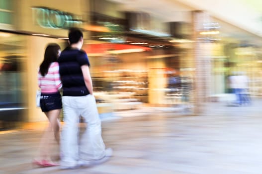 Shopping in a mall