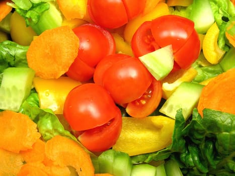 Close-up of sliced vegetables
