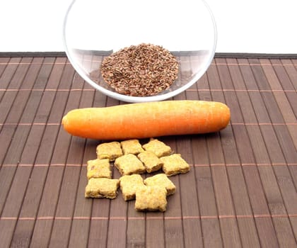 Dog cookies and some baking ingredients